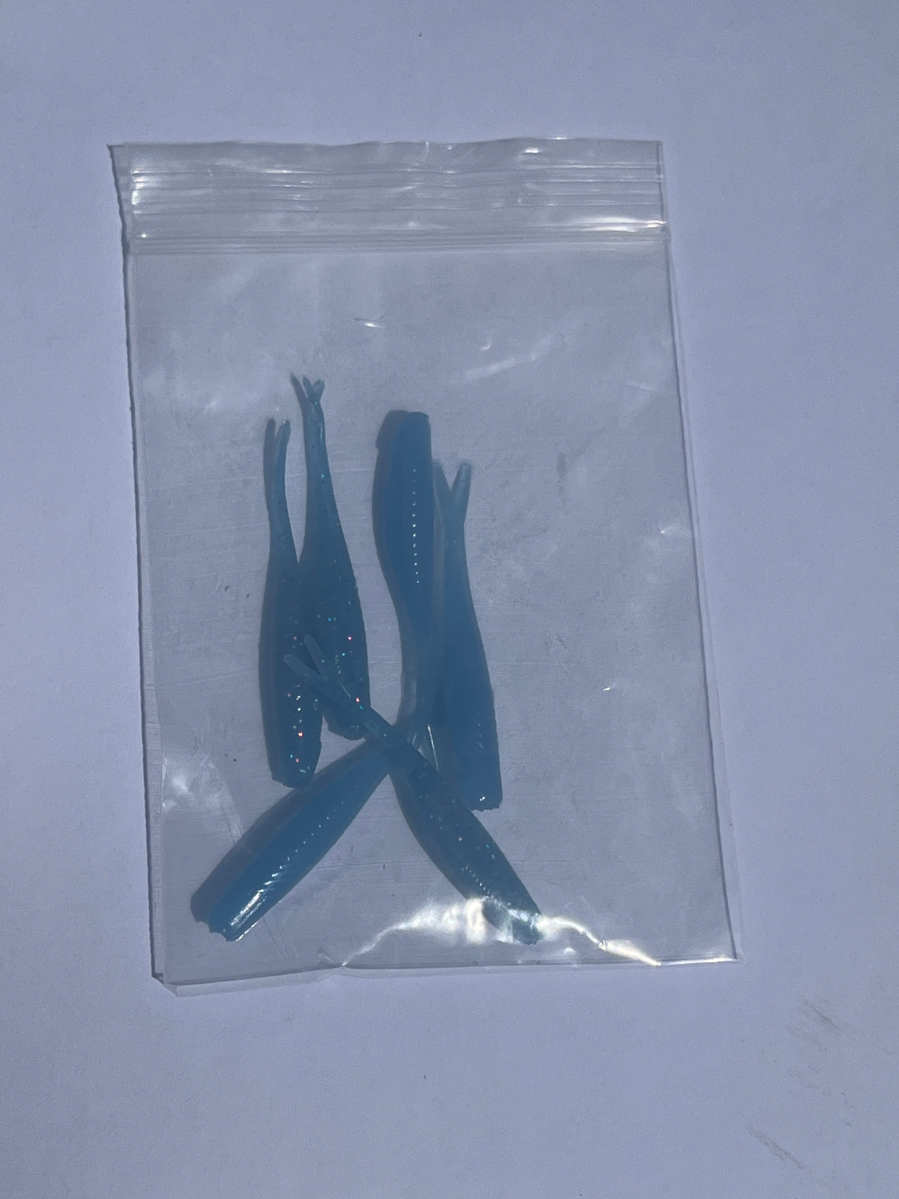 Light Blue and Light  Blue with Sparkles 2 inch Tracer Shads