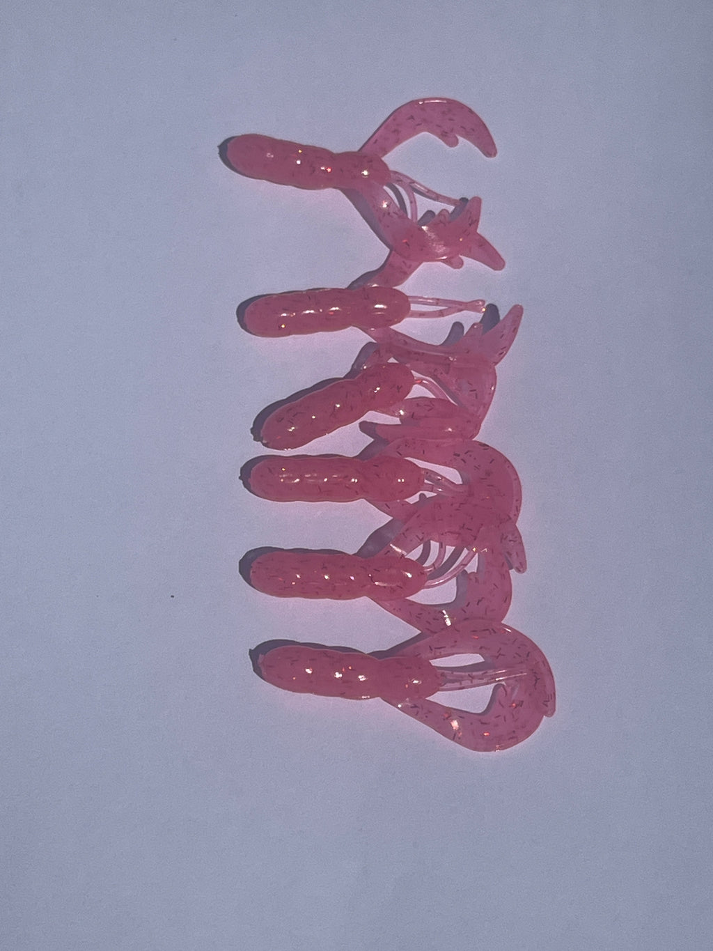 Pink Starburst with Red Flakes Glow Crawdads