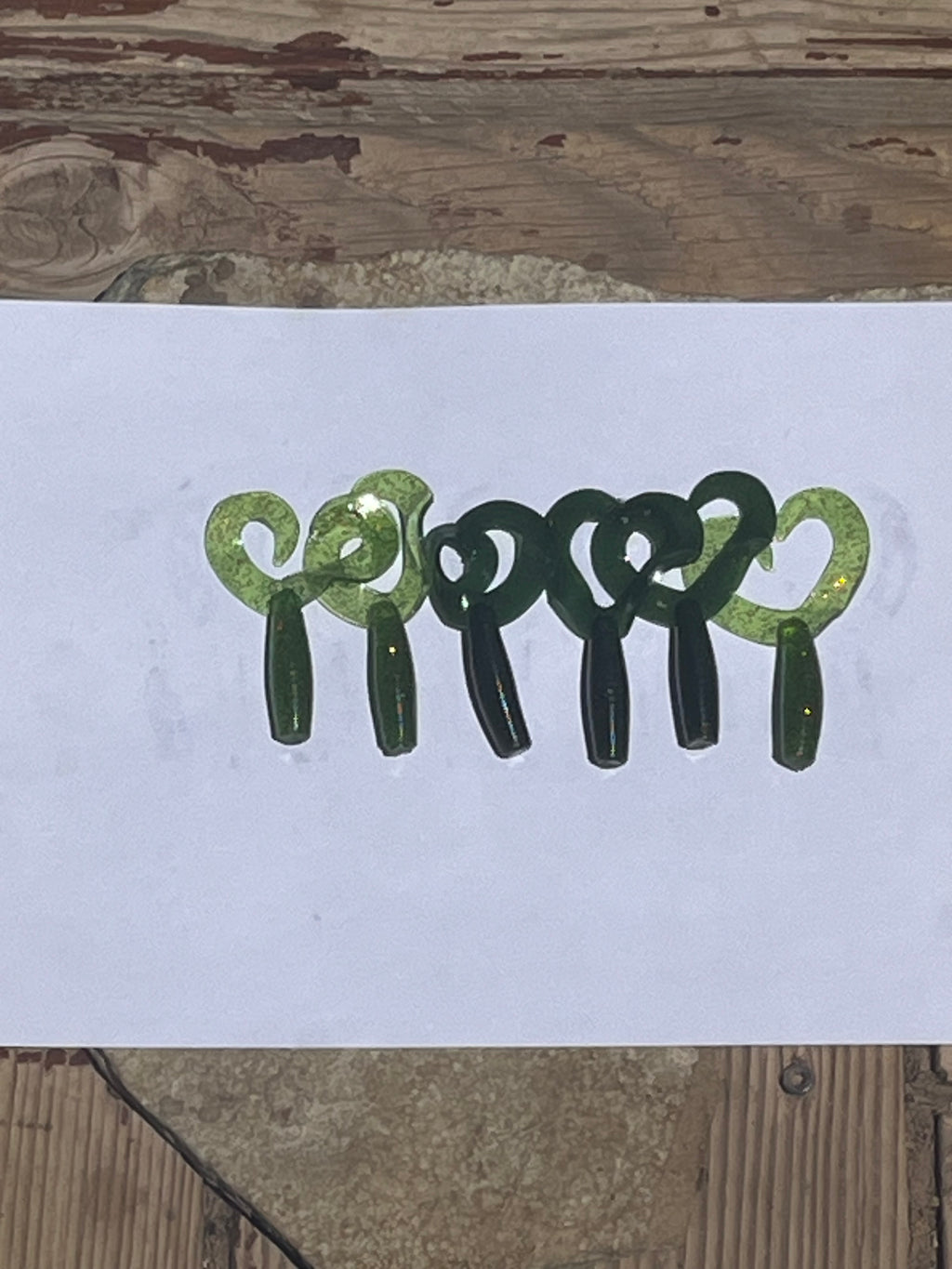 Mix of Dark Pumpkin and Green Sparkle Hula Grubs