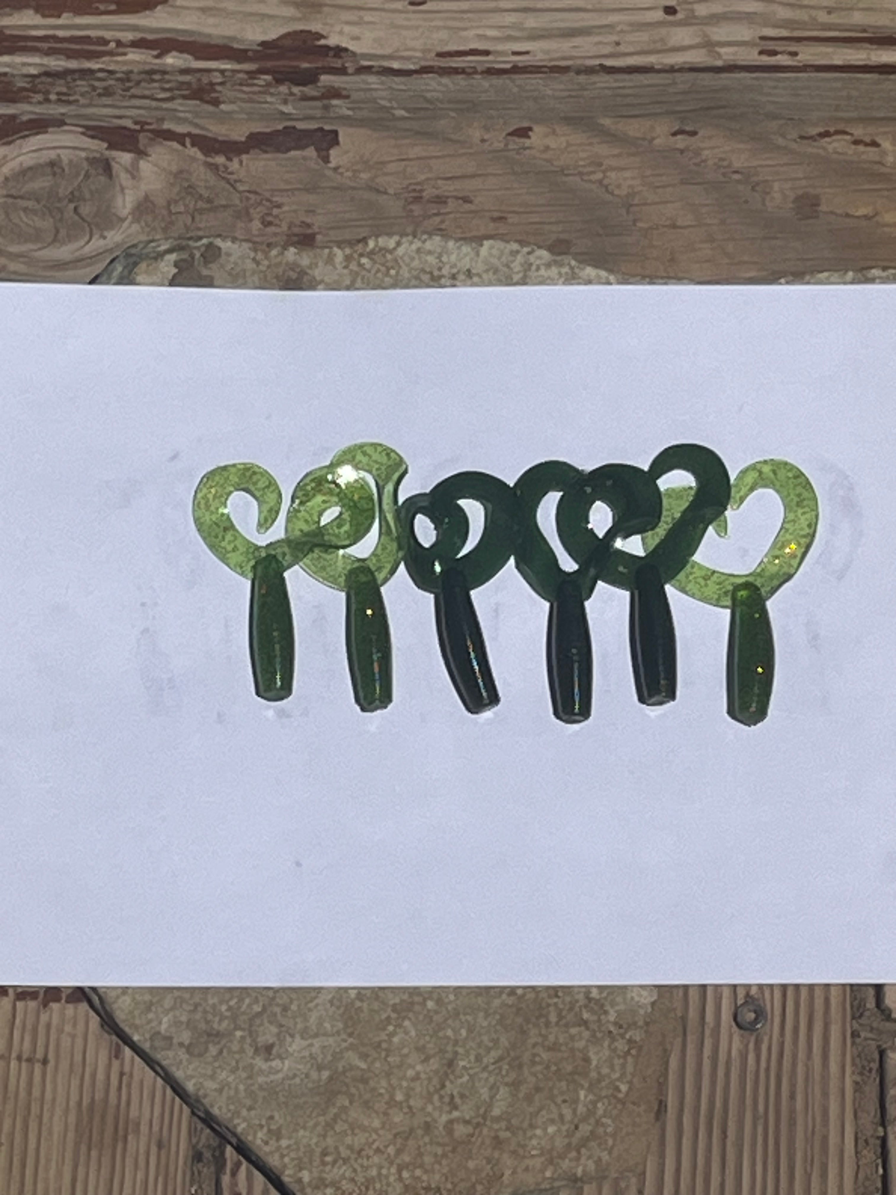 Mix of Dark Pumpkin and Green Sparkle Hula Grubs