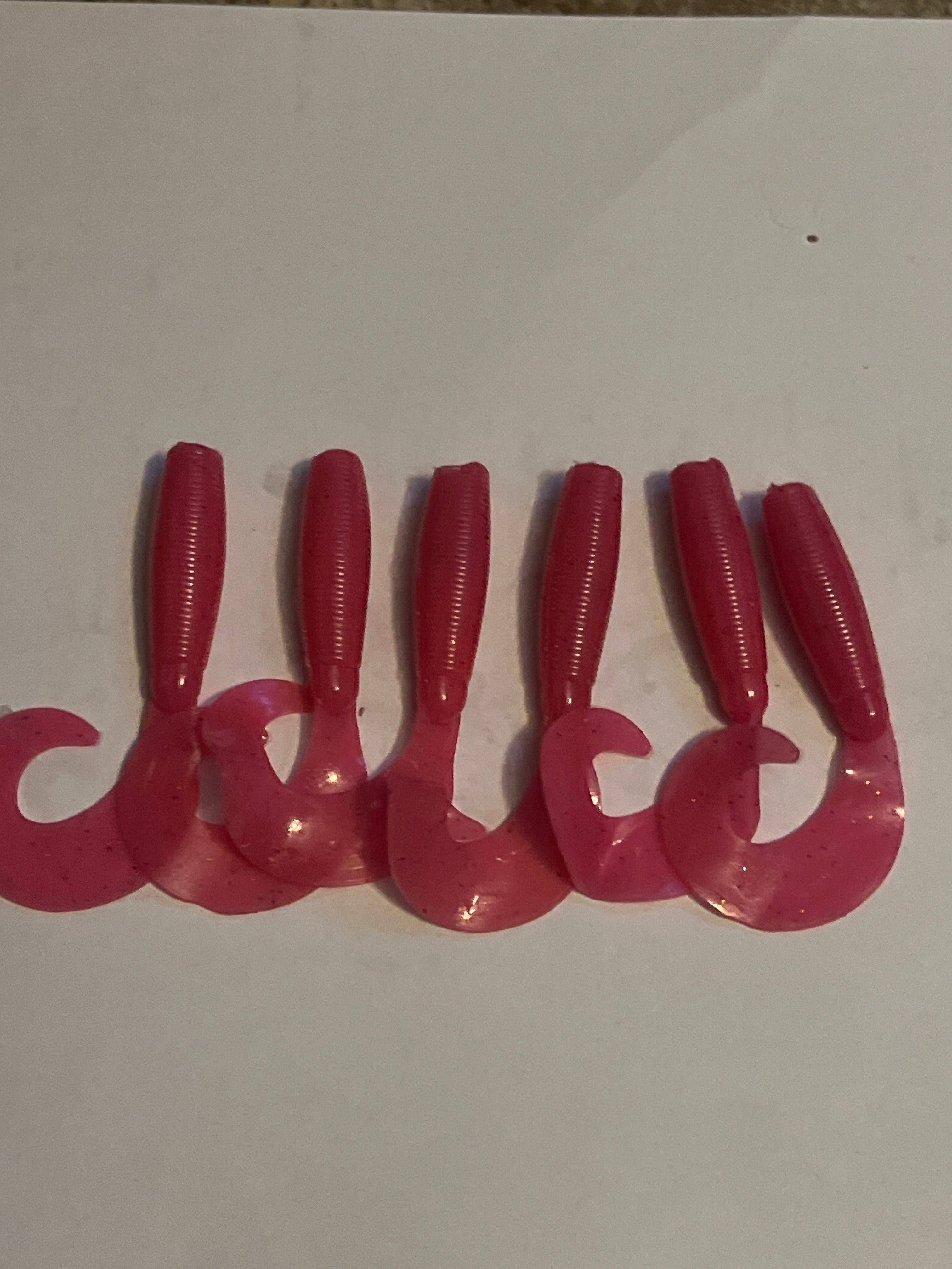 Hot Pink with Sparkles Single Grubs