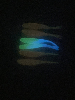Peaches and Cream 3 Inch Tracer Shads with 2 Pearl 3 Inch Tracer Shads Glow