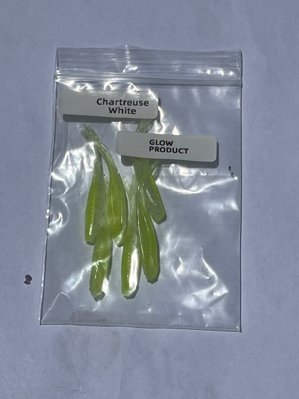 Chartreuse White Glow 2 inch Tracer Shads