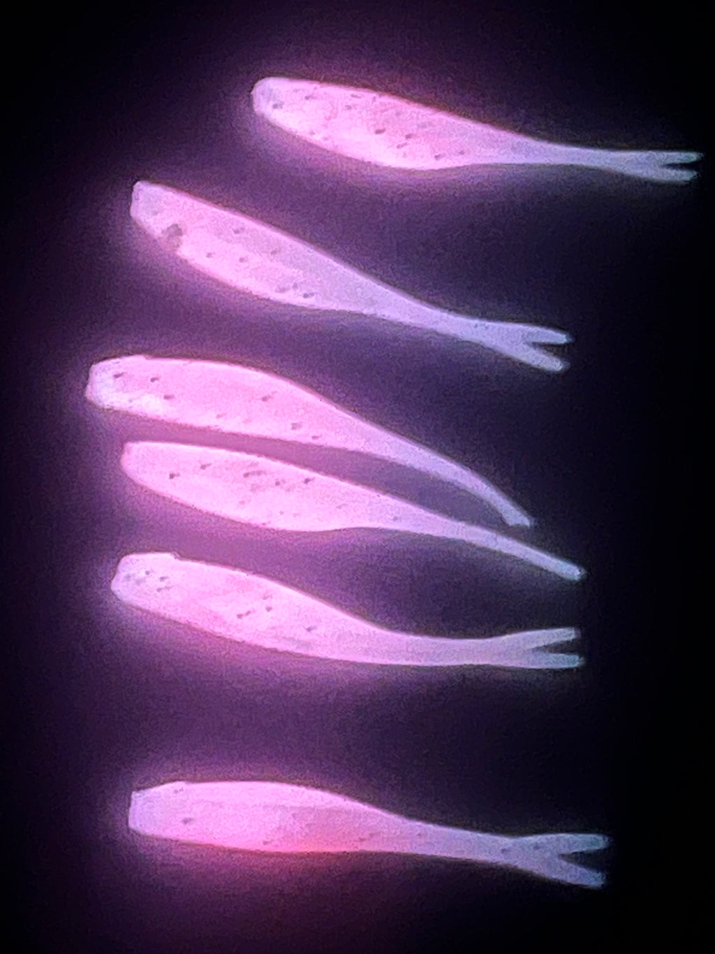 Bubblegum Pink and GLOW 2 inch Tracer Shads