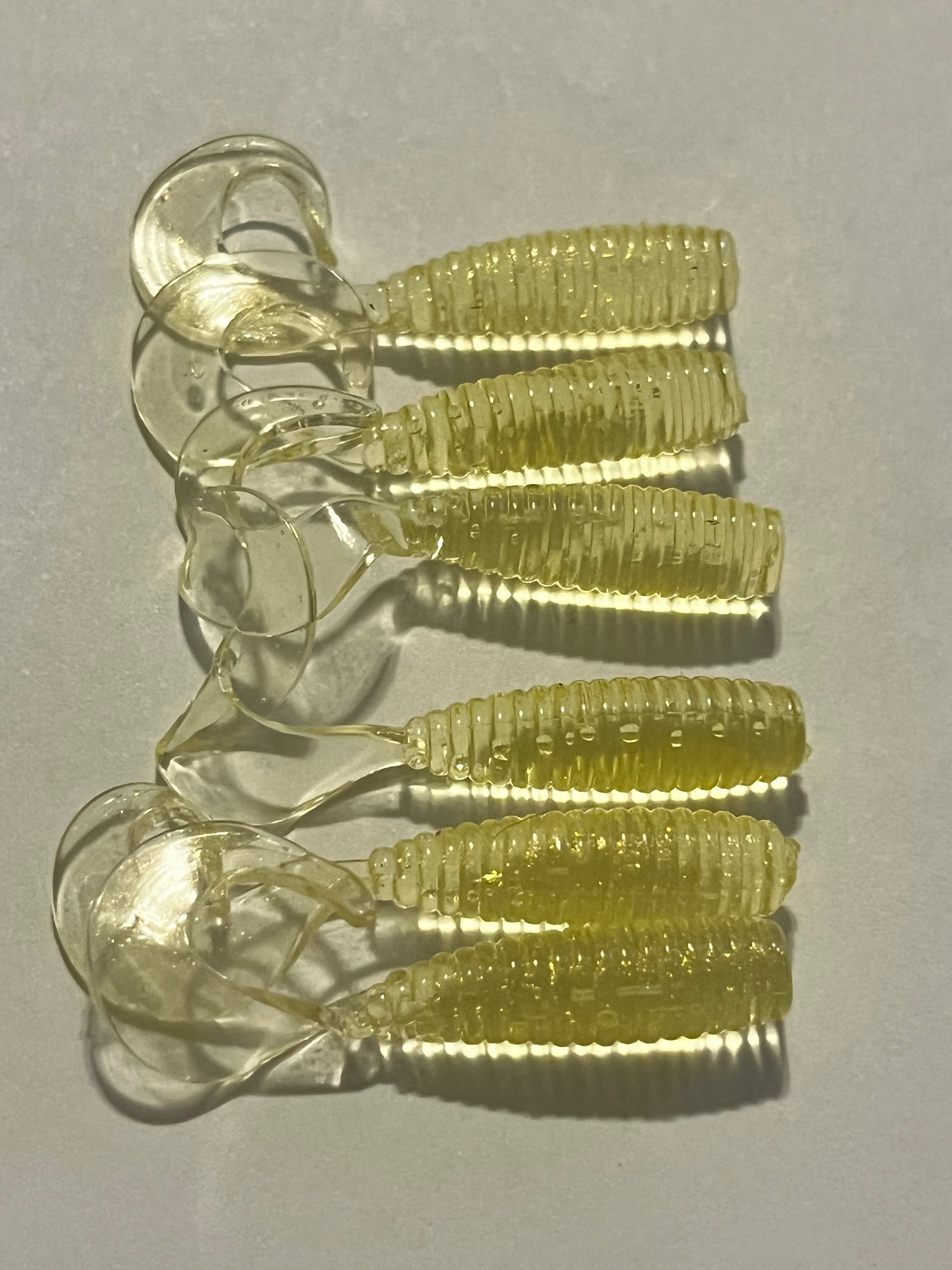 Lighting Yellow 2 inch Crappie Grubs