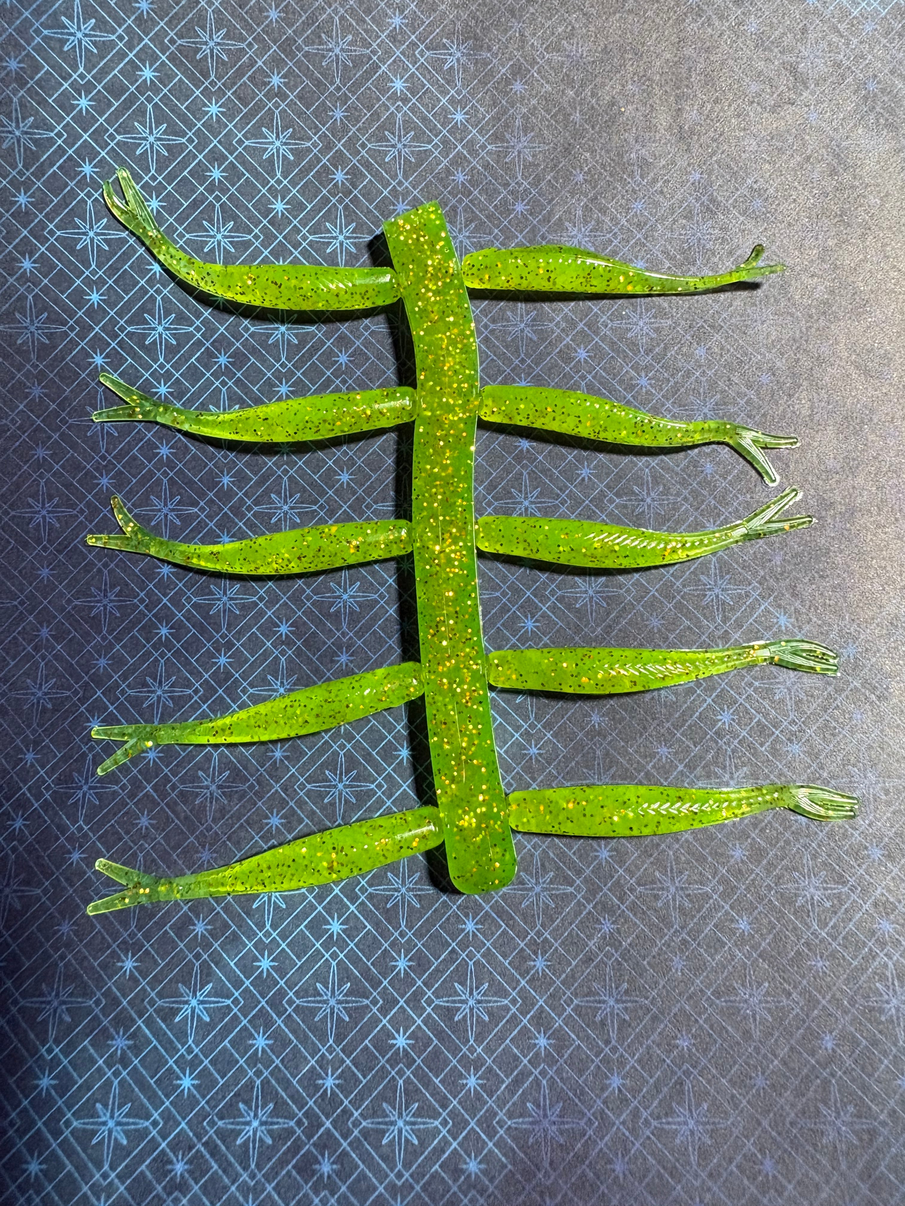 Chartreuse with Gold Flake 2 inch Tracer Shads