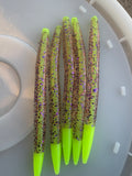 Glow Goosebump with Purple Flake Senko 5 Inch