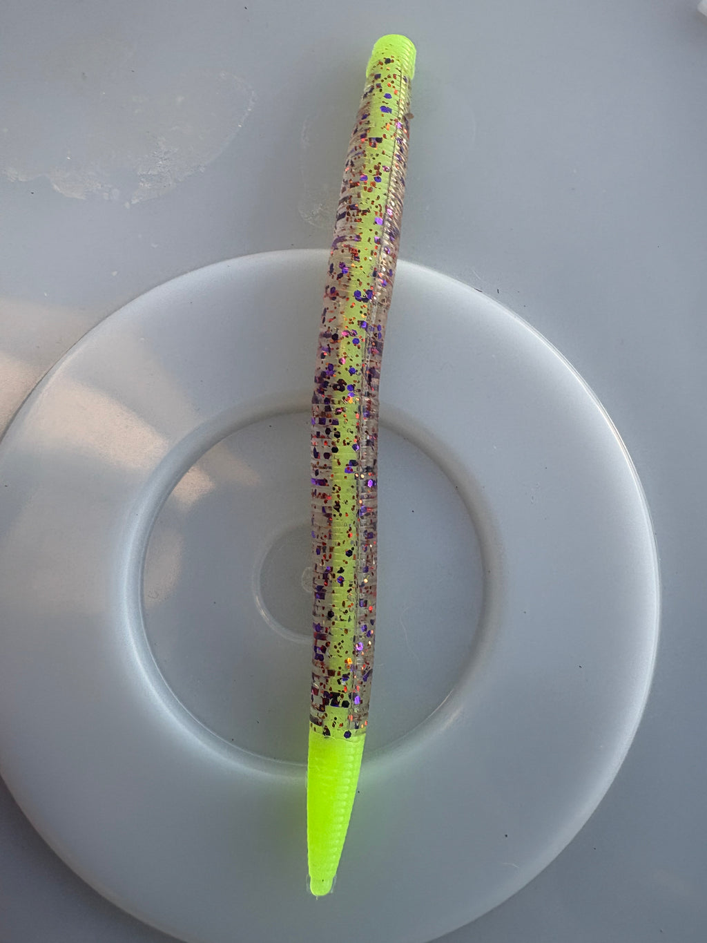 Glow Goosebump with Purple Flake Senko 5 Inch